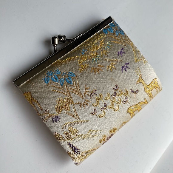 VINTAGE Japanese kimono purse coin purse nishijin ori wallet wallet small purse - Picture 1 of 9